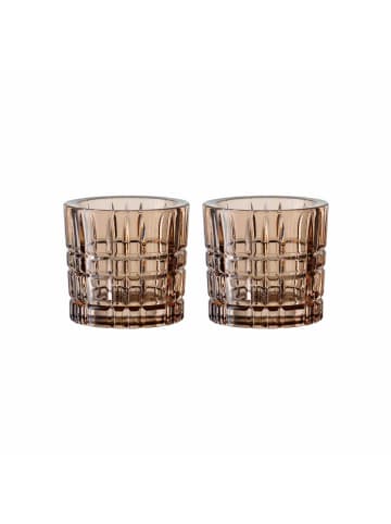 Nachtmann 2er Set Teelichthalter Square Votives in ø 7,1 x 6,6 cm in Tobacco