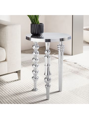 FineBuy Beistelltisch in Silber / Aluminium / 44x44x63