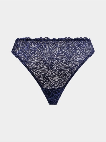 Erlich Textil  Spitzen String FLUID LACE HIGH WAIST BRAZIL in mitternachtblau