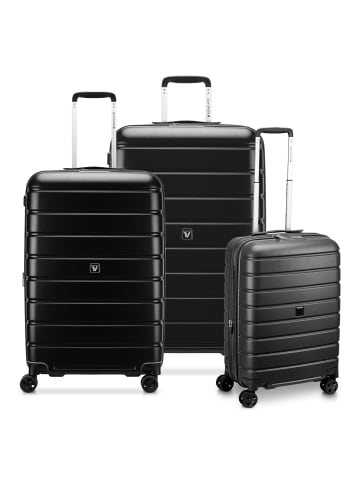 Roncato Relife 4 Rollen Kofferset 3-teilig mit Dehnfalte in schwarz