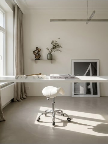 KADIMA DESIGN Sattelhocker höhenverstellbar, belastbar bis 100 kg, anpassbar in Weiß
