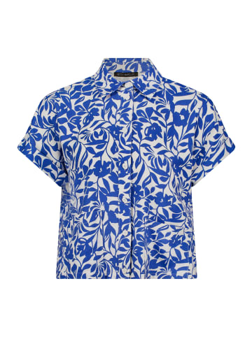 Betty Barclay Leinenbluse mit Kragen in Weiß/Blau