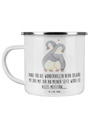 Mr. & Mrs. Panda Kaffeetasse 9. Hochzeitstag Keramikhochzeit mit... in Weiß