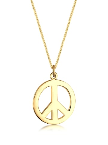 Elli Halskette 925 Sterling Silber Peace-Zeichen in Gold