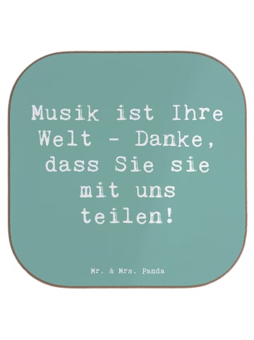 Mr. & Mrs. Panda Flaschenuntersetzer Spruch Musiklehrer Danke mi... in Meeresbrise