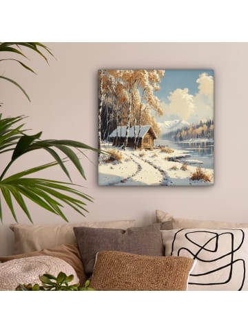 MuchoWow Leinwand Bilder Berghütte