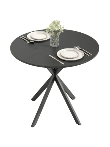 HOMCOM Esstisch-80L x 80B x 75H cm-Schwarz