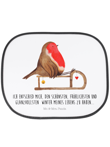 Mr. & Mrs. Panda Sonnenschutz Rotkehlchen Schlitten mit Spruch in Weiß