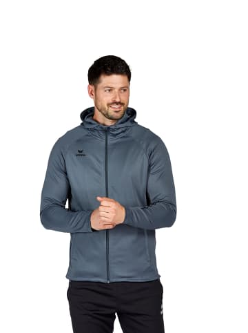 erima Liga Star Trainingsjacke mit Kapuze in slate grey/schwarz