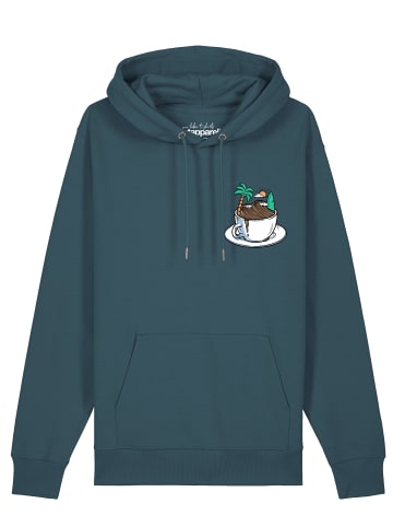 wat? Apparel Sweatshirt Coffee waves in Petrol