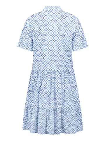 CARTOON Blusenkleid mit Muster in Weiß/Hellblau