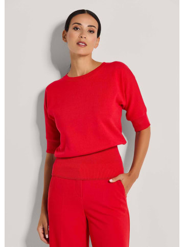 MADELEINE Sommerlicher Baumwollpullover mit breitem Bund in rot