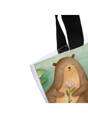Mr. & Mrs. Panda Tasche Otter Seerose Design mit Spruch in Weiß