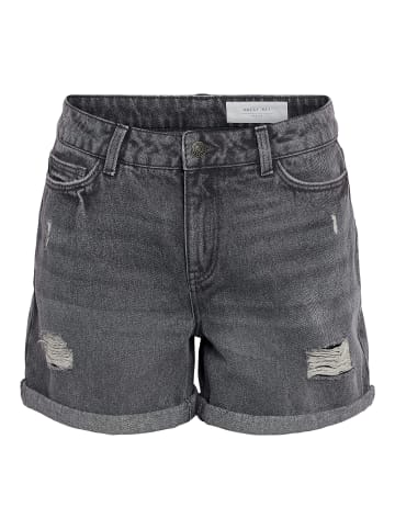 Noisy may Denimshorts Mid Waist Used Look Lässiger Stil in Grau-2