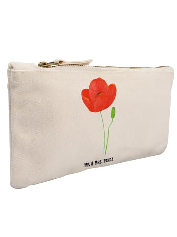 Mr. & Mrs. Panda Schminktasche Blume Mohnblume ohne Spruch in Weiß