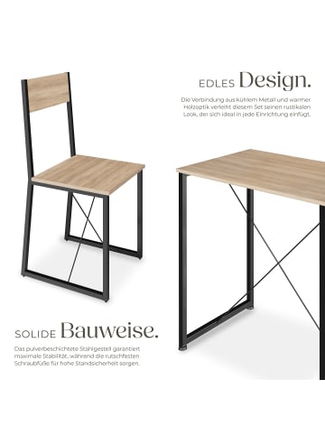 tectake Essgruppe 3-teilig, mit höhenverstellbaren Kunststofffüßen