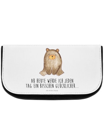 Mr. & Mrs. Panda Schminktasche Bär sitzend mit Spruch in Weiß