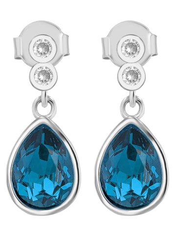 Adeliás Damen 925 Silber Ohrringe Ohrstecker mit funkelnden Zirkonia in silber