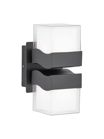 Licht-Erlebnisse Außen Wandlampe EEK G (B)11 x (H)24 cm in Schwarz Transparent