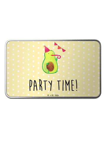 Mr. & Mrs. Panda Keksbox Avocado Party Zeit mit Spruch in Gelb Pastell