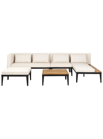 Beliani 3-tlg Sitzgruppe BRACCIANO in Beige/Schwarz/Braun