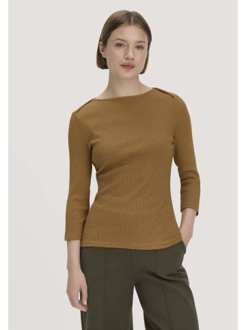 Hessnatur Hessnatur Boatneck Longsleeve Slim aus Bio-Baumwolle in bernstein