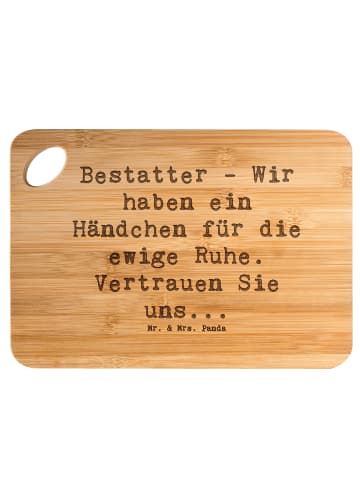 Mr. & Mrs. Panda Frühstücksbrettchen Spruch Bestatter Fürsorge m... in Braun