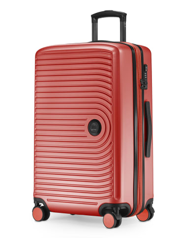 Hauptstadtkoffer Mitte - Mittelgroßer Koffer Trolley Reisekoffer TSA, 68cm, 4 Rollen, 88 L in Korall