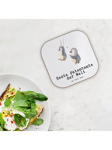 Mr. & Mrs. Panda Glas-Untersetzer Pinguin Beste Erfindungante der W... in Weiß