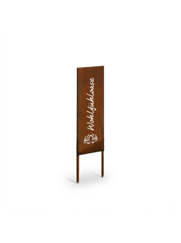 relaxdays Edelrost-Gartendeko "Wohnfühloase" in Braun - 85 x 28 cm