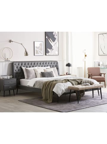 Beliani Doppelbett ESSONNE in Grau - (W) 208 x (H) 108 x (L) 219 cm