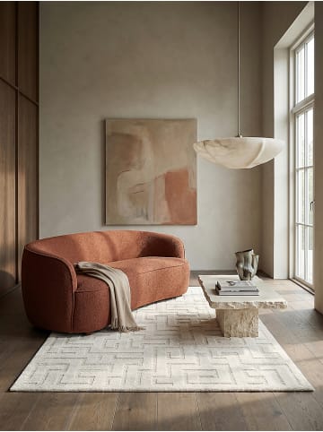 KADIMA DESIGN Kurzflorteppich Geometrisch pflegeleicht Wohnzimmer Schlafzimmer Flur in Creme