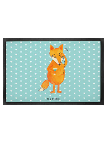 Mr. & Mrs. Panda Bodenvorleger Fuchs Lord ohne Spruch in Türkis Pastell