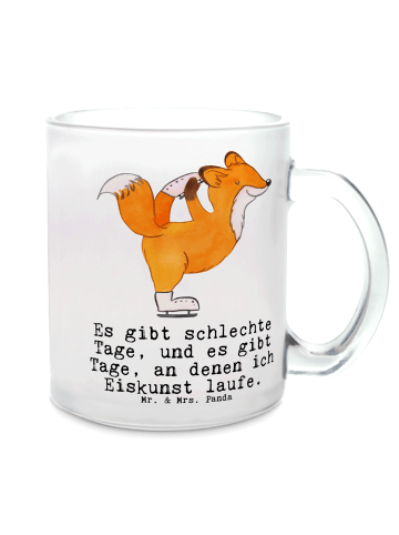 Mr. & Mrs. Panda Bürotasse Fuchs Eiskunstläufer mit Spruch in Transparent