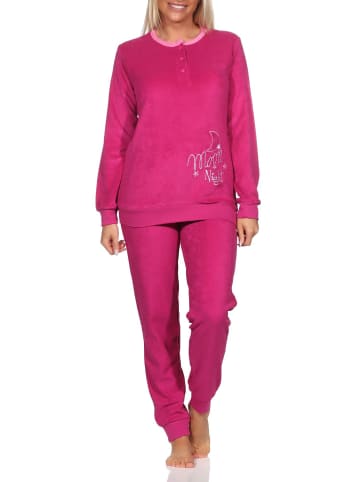 NORMANN Frottee langarm Schlafanzug Homewear Pyjama - 80625 in pink