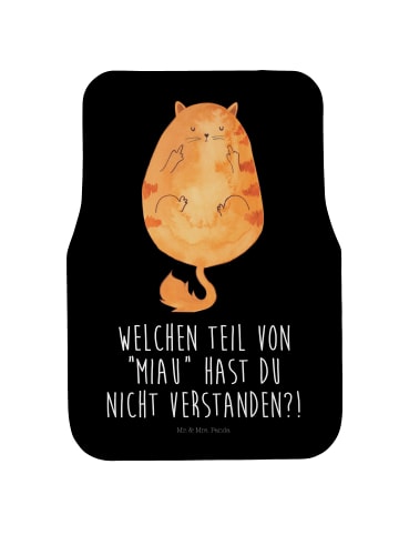 Mr. & Mrs. Panda Fahrer Autofußmatte Katze Mittelfinger mit Spruch in Schwarz