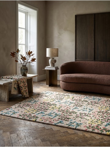 KADIMA DESIGN Teppich Wolle Handgetuftet VALE Floral Muster Wohnzimmer in Multicolor-Rosa