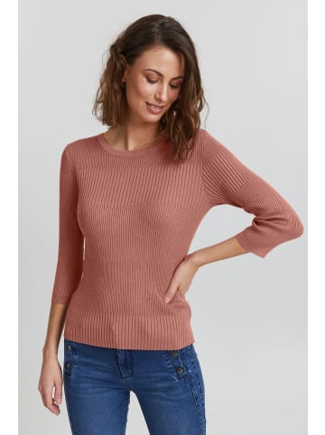 Fransa Strickpullover FRFEGANIC 3 Pullover - 20610370  Rundhalspullover mit Rippstrick in Rot