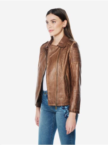 KOROSHI Damler jacken mit leewerschlieÃŸeffekt in braun