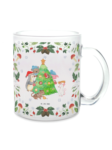 Mr. & Mrs. Panda Teetasse Weihnachtsbaum schmücken ohne Spruch in Transparent