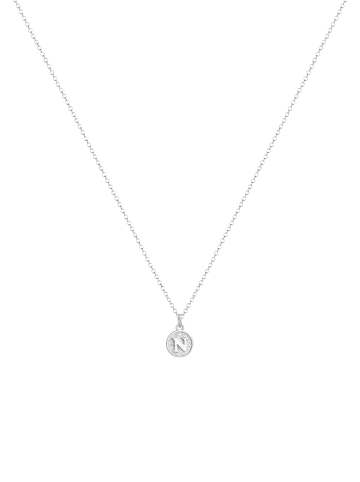 Elli Halskette 925 Sterling Silber Buchstabe, Buchstabe - N, Plättchen in Silber