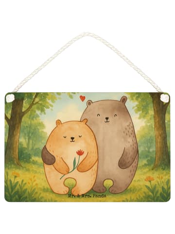 Mr. & Mrs. Panda Deko Schild Bären Liebe Design ohne Spruch in Weiß