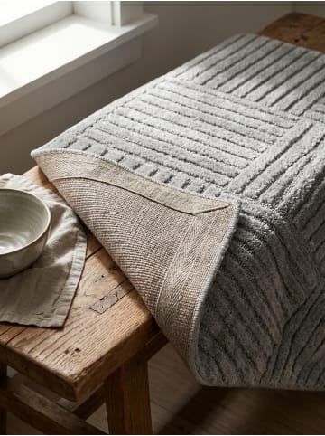 KADIMA DESIGN Hochflorteppich 3D Bögen Boho Waschbar Wohnzimmer in Silber