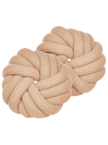 Beliani 2er-Set Dekokissen AKOLA in Beige