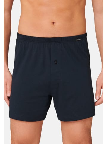 Schiesser Boxershorts Singel-Jersey in Schwarz / Dunkelblau