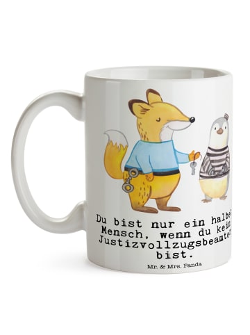 Mr. & Mrs. Panda Kaffeebecher Justizvollzugsbeamter Herz mit Spruch in Weiß