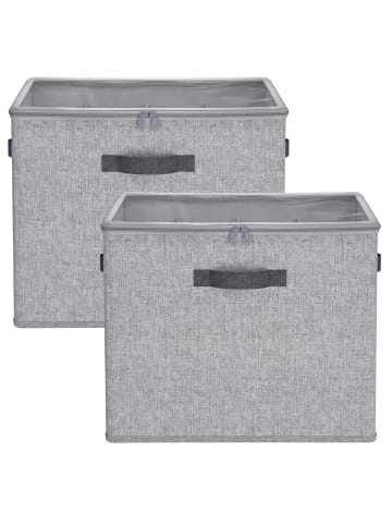 SONGMICS 2er-Set: Aufbewahrungsbox Tina in Grau - (B)43 x (H)32 x (T)43 cm