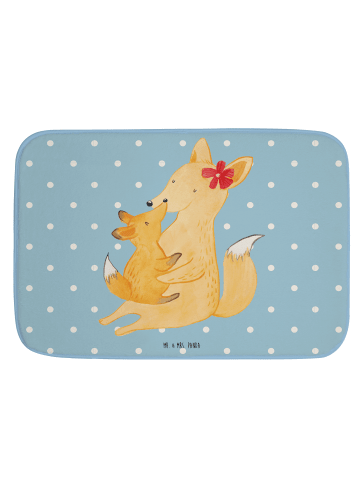 Mr. & Mrs. Panda Badezimmermatte Fuchs Mama ohne Spruch in Blau Pastell