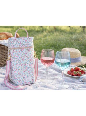 Greengate Greengate Weinkühler Kühltasche LOUISA Weiß mit Blumen Muster 34x13 cm