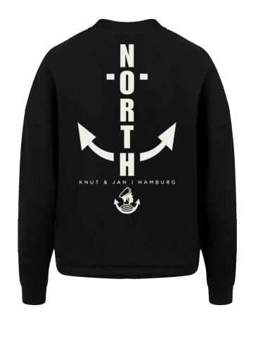 F4NT4STIC Oversize Sweatshirt North Anchor Knut & Jan Hamburg in schwarz